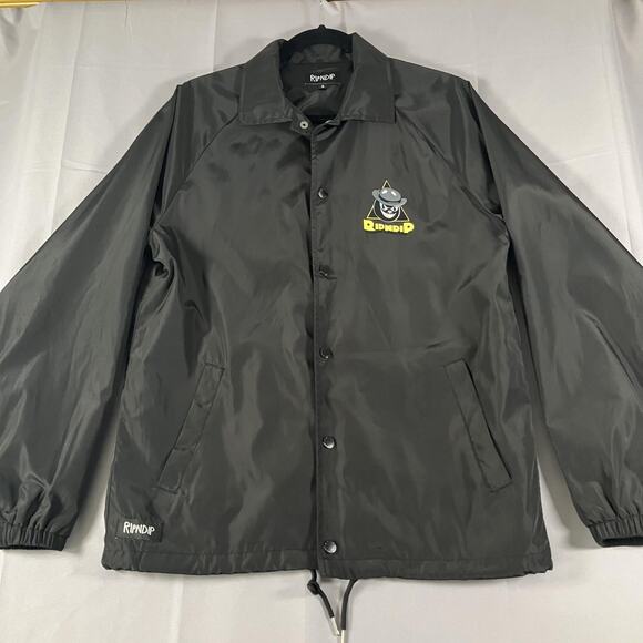 Ripndip Jacket Mens Small Black Coach Windbreaker Cat Graphic Streetwear Skate - Picture 1 of 13